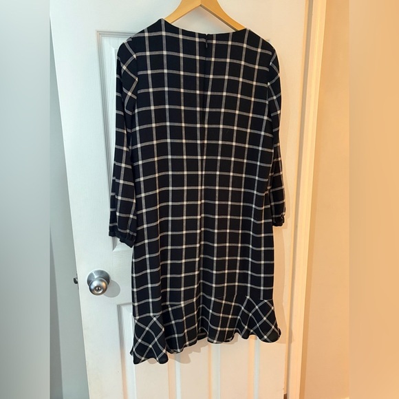 Chaps Ralph Lauren long sleeve plaid checkered midi dress size 12 - Picture 5 of 10